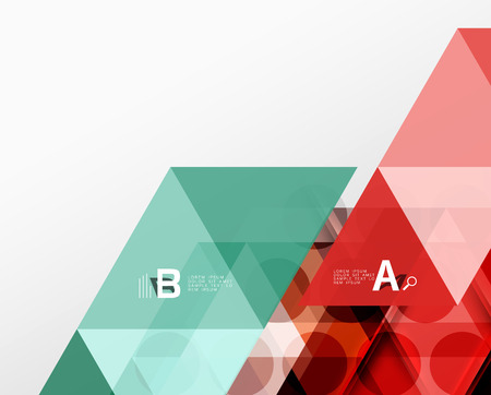 Color transparent trianlge tiles with infographic elements. Vector template background for workflow...