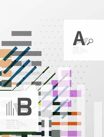 Abstract geometrical texture with infographic options. Vector template background for print workflow layout, diagram, number options or web design bannerのイラスト素材