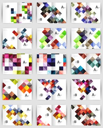 Set of square geometrical business brochure templatesのイラスト素材