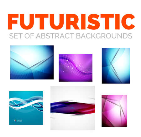 Set of modern futuristic abstract backgroundのイラスト素材