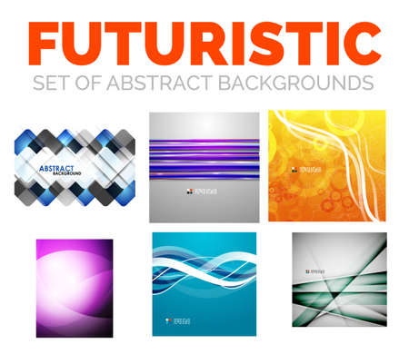 Set of modern futuristic abstract backgroundの写真素材