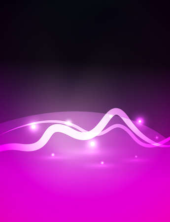 Glowing magic wave line with light effects in darknessのイラスト素材