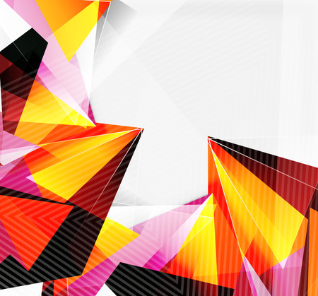 3d triangles and pyramids, abstract geometric vector backgroundのイラスト素材