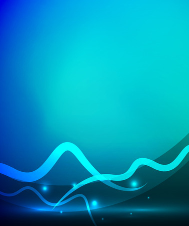 Glowing magic wave line with light effects in darknessのイラスト素材