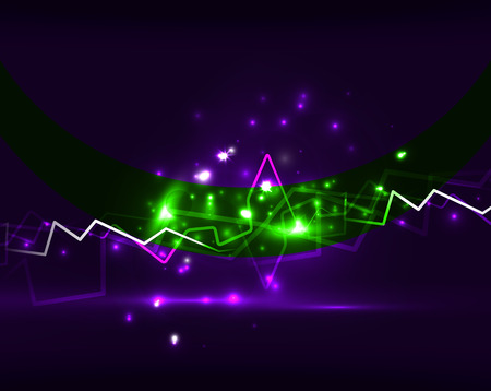 Neon lightning vector backgroundのイラスト素材