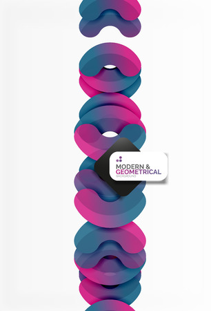 Abstract color geometric round shapes on white - elements with shadow, colorful compositionのイラスト素材