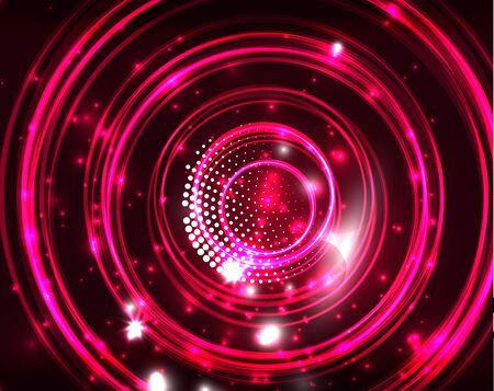 Neon circles abstract backgroundのイラスト素材