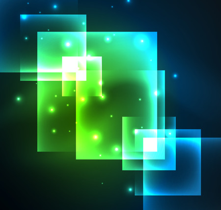 Dark background design with squares and shiny glowing effectsのイラスト素材