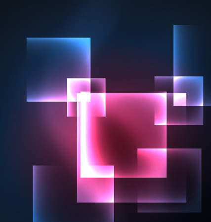 Dark background design with squares and shiny glowing effectsのイラスト素材