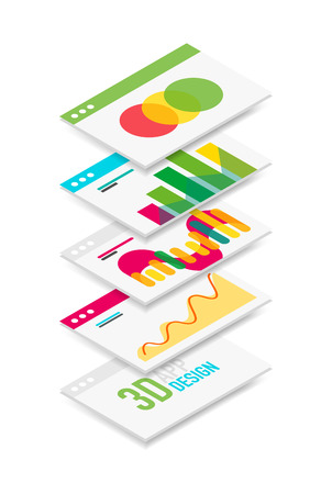 Isometric 3d user interface designのイラスト素材