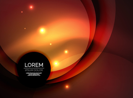 Overlapping circles on glowing abstract backgroundのイラスト素材