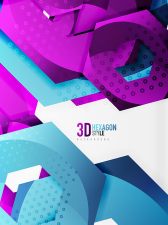 Vector 3d hexagon backgroundのイラスト素材