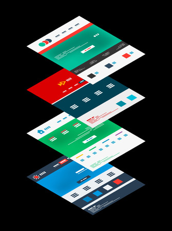 Isometric concept of web site design templatesのイラスト素材