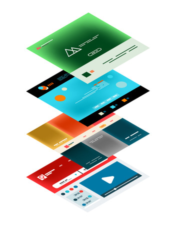 Vector web site page design development conceptのイラスト素材