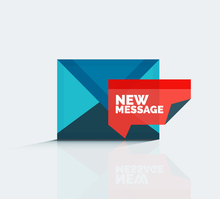 Flat new message concept, modern 3d isometric vector designのイラスト素材