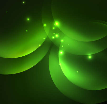 Glowing geometric shapes in dark space backgroundのイラスト素材