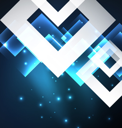 Dark design with squares and shiny glowing effects.のイラスト素材