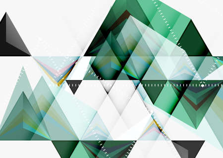 Triangular low poly vector a4 size geometric abstract template. Multicolored triangles on light...