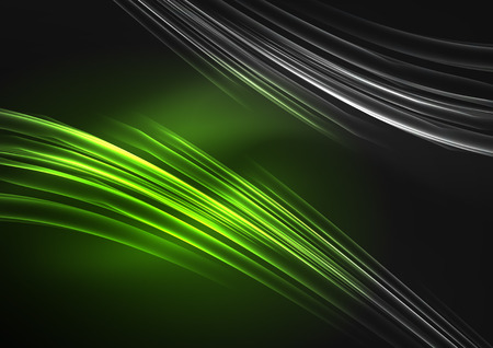 Glowing futuristic lines in the dark space with stars concept. Energy technology ideaのイラスト素材