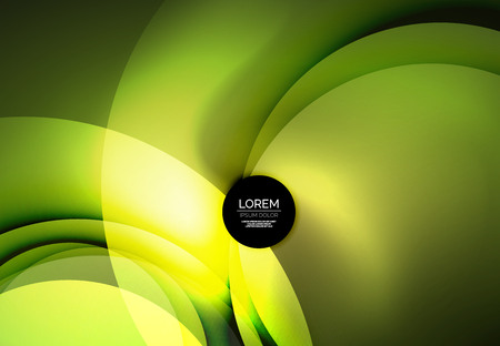 Digital illustration, glowing waves and circlesのイラスト素材