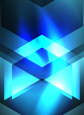 Digital technology glowing blue arrows, modern geometric abstract background with light effects and place for your messageのイラスト素材