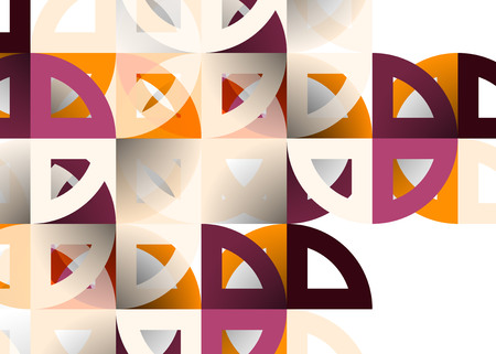 Cut paper circles, mosaic mix geometric pattern designのイラスト素材