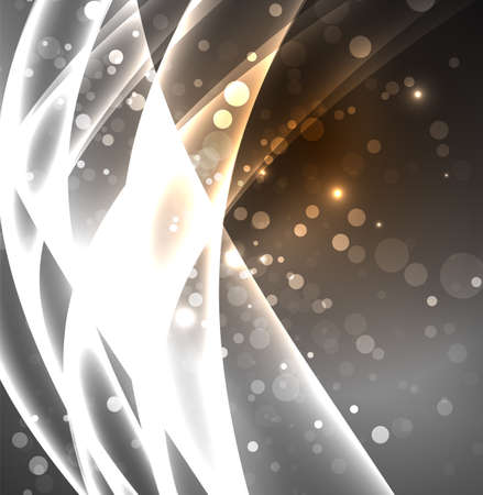 Energy lines, glowing waves in the dark, vector abstract background. Vector business or technology presentation design template, brochure or flyer pattern, or geometric web bannerのイラスト素材