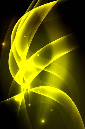 Smoky glowing waves in the darkのイラスト素材