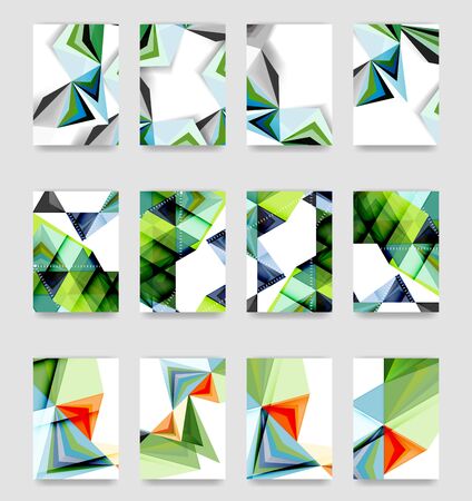 Minimal vector covers background set, geometric futurisrtic styleのイラスト素材
