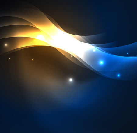 Vector abstract illuminated neon wavesのイラスト素材
