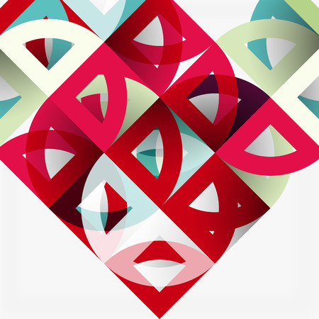 Cut paper circles, mosaic mix geometric pattern design. Business or technology presentation template, brochure or flyer layout, or geometric web bannerのイラスト素材