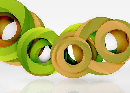 Modern 3d ring composition in grey and white space, vector abstract backgroundのイラスト素材