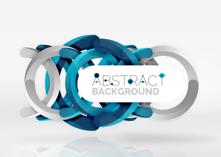 Modern 3d ring composition in grey and white space, vector abstract backgroundのイラスト素材