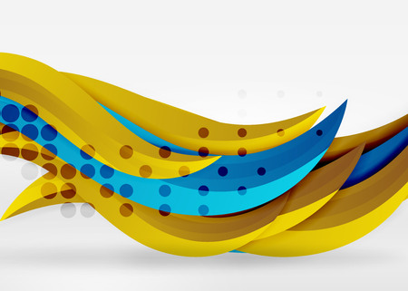 Vector colorful wave lines in white and grey 3d spaceのイラスト素材