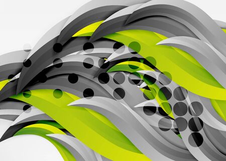 Vector colorful wave lines in white and grey 3d space. Abstract background for your message, vector illustration - business or technology presentation wallpaperのイラスト素材