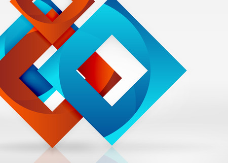 Squares geometric shapes in light grey 3d spaceのイラスト素材