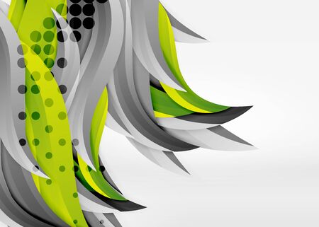 Vector colorful wave lines in white and grey 3d spaceのイラスト素材