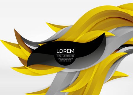 Vector colorful wave lines in white and grey 3d spaceのイラスト素材