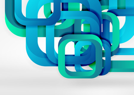 Squares geometric shapes in light grey 3d space. Vector abstract backgroundのイラスト素材