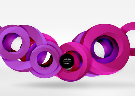 Modern 3d ring composition in grey and white space.のイラスト素材