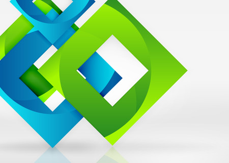 Squares geometric shapes in light grey 3d space. Vector abstract backgroundのイラスト素材