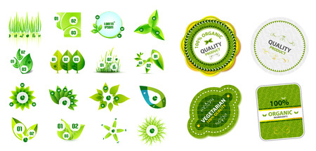 Vector mega collection of nature and ecology symbolsのイラスト素材