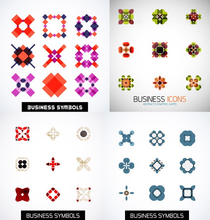 Set of colorful abstract symmetric geometric icons.のイラスト素材