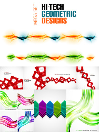 Huge mega collection of geometric shape abstract backgroundsのイラスト素材