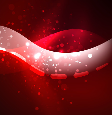 Vector glowing wave, smoke design wavy lines. Shiny silk wavy line abstract background, wallpaper with wave shape and light effects, smooth styleのイラスト素材