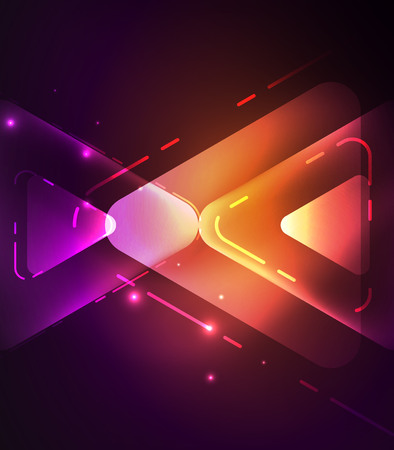 Glass glowing bright triangles on dark space design abstract backgroundのイラスト素材