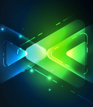 Glass glowing bright triangles on dark space design abstract backgroundのイラスト素材