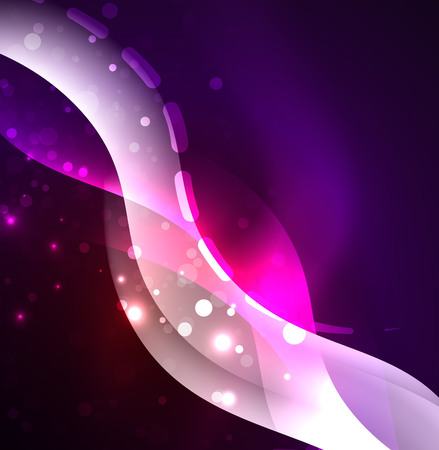 Vector glowing wave, smoke design wavy lines. Shiny silk wavy line abstract background, wallpaper with wave shape and light effects, smooth styleのイラスト素材