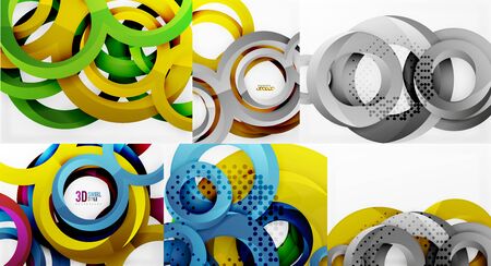 Set of modern geometric templates on white background.のイラスト素材