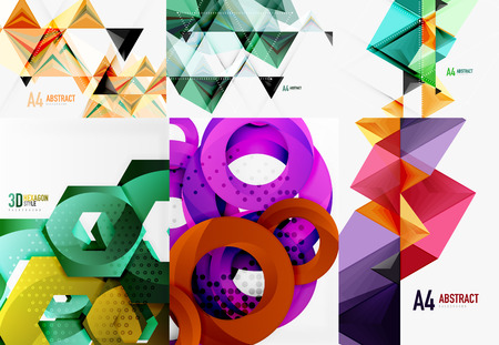 Set of modern geometric templates on white background.のイラスト素材